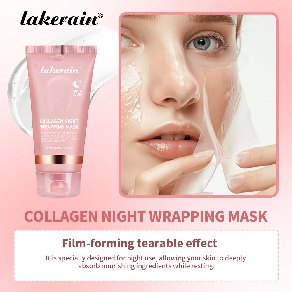 Collagen Wrapping Peel-Off Mask Rejuvenation Moisturizing Brightening Korean Face Mask Make Glowy Skin Elasticity Facial Mask