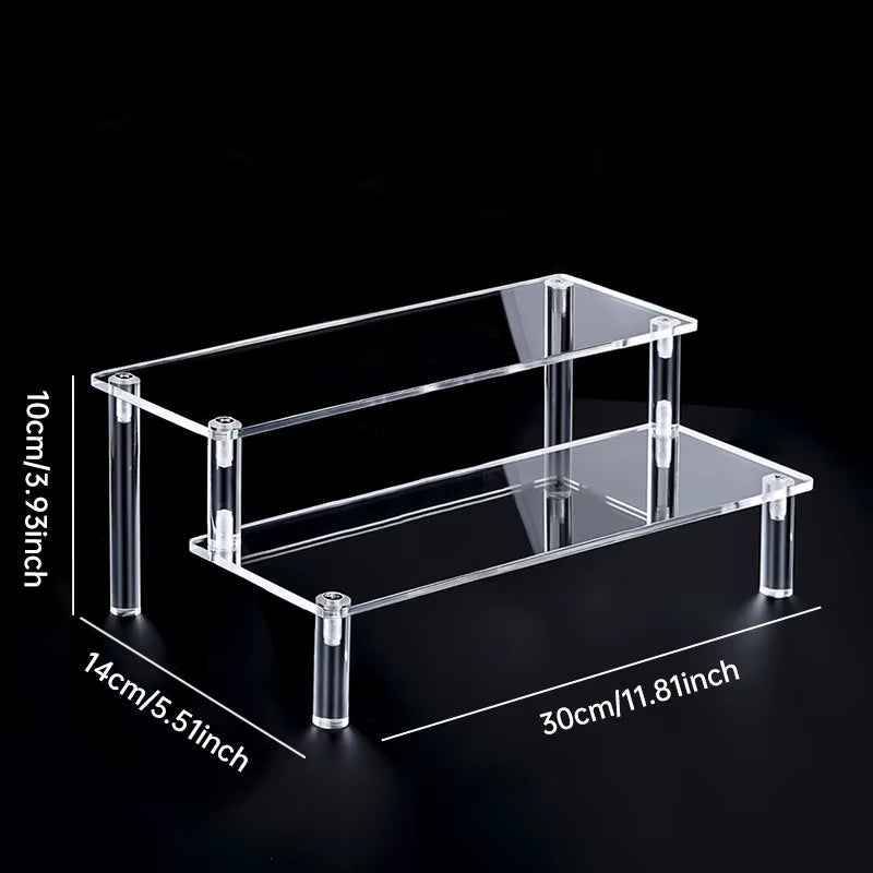 1-5 Tier Acrylic Display Stand Perfume Doll Clay Figurine Blind Box Storage Rack Transparent Ladder Makeup Organization W-2