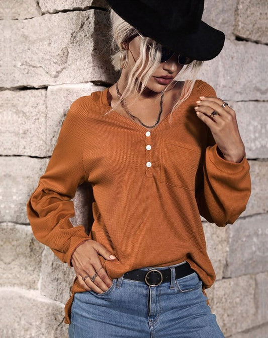 Nataly Top Solid Color Long Sleeve Hooded Knit Sweater