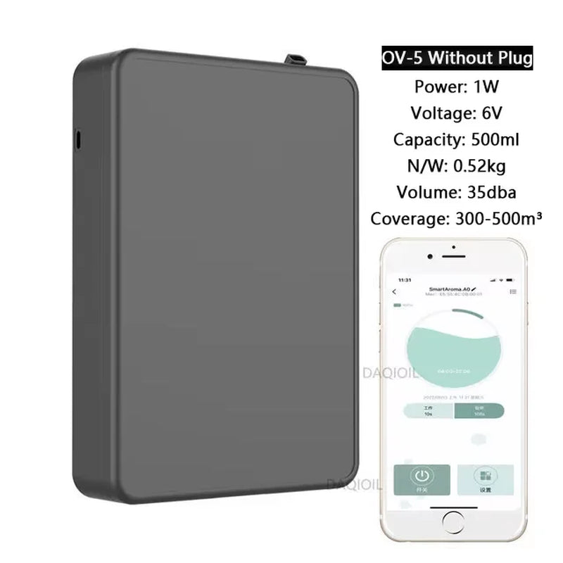 Bluetooth Smart Essential Oil Diffuser Professional Aroma Diffuser 500M³ Wall Mounted Scent Machine Electric Smell for Home