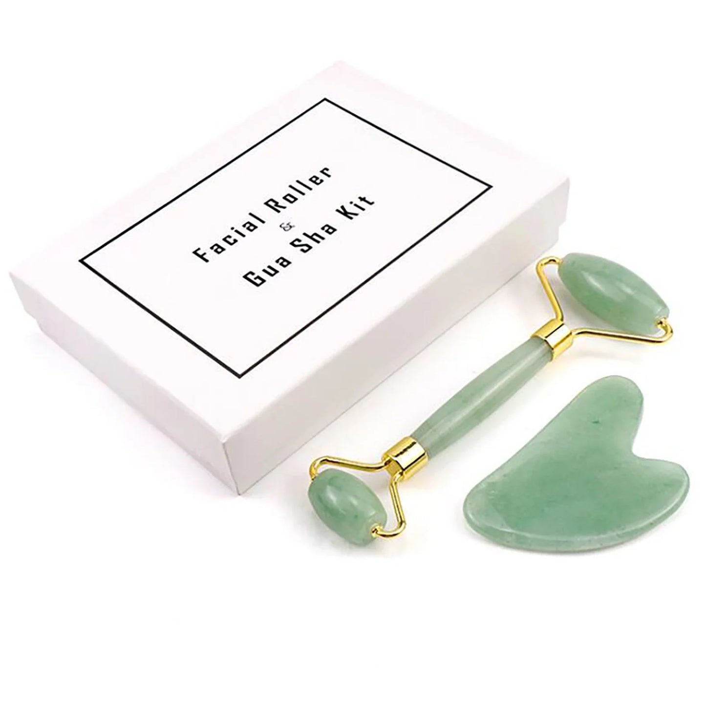 Gua Sha Facial Tools, Jade Roller Set for Skin Care, Reduce Puffiness and Improve Wrinkles, Guasha Tool for Face, Gua Sha Stone Self Care Gift for Woman Man