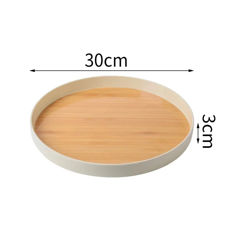 Nordic Wood Storage Tray Household Desktop Sundries Cosmetic Perfume Jewelry Key Plate Home Decorative round Storage Trays
