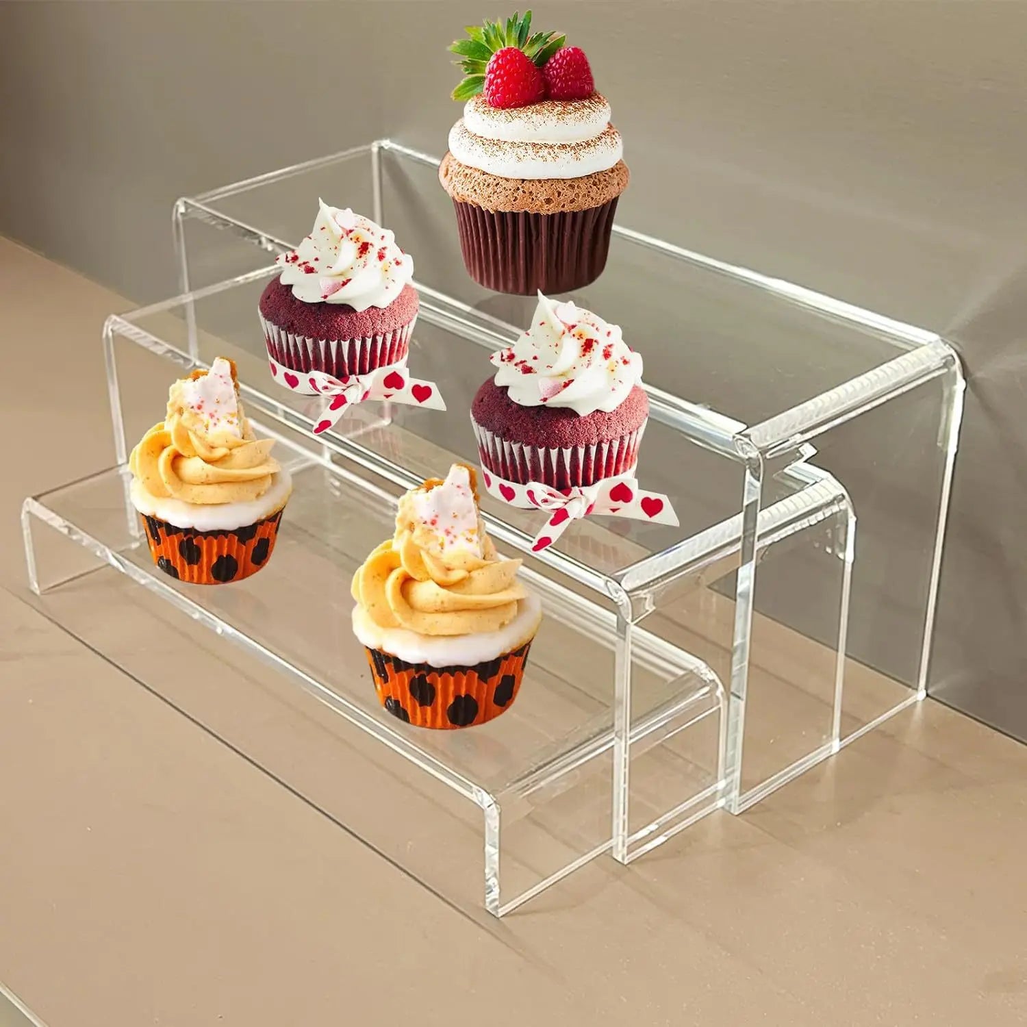 Clear Acrylic Display Stand for Cupcake, Jewellery and Perfume, U-Shape Display Shelf for Blind Box Toy, Action Figure