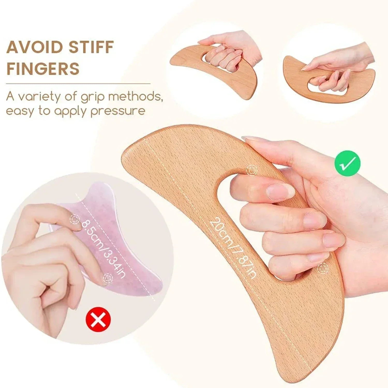 Wooden Gua Sha Tool for Body Massage - Natural Lymphatic & Muscle Comfort Sculpting Stick, Handheld Wood Therapy Tool for Home