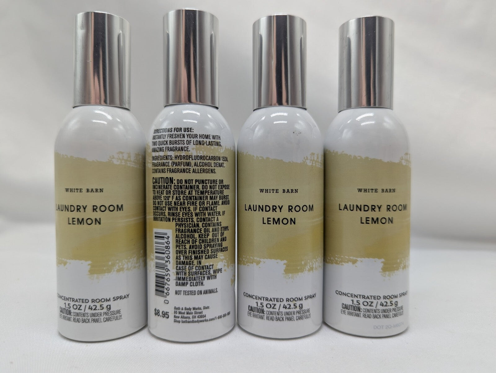 Qty (4) White Barn LAUNDRY ROOM LEMON Concentrated Room Spray 1.5 Oz