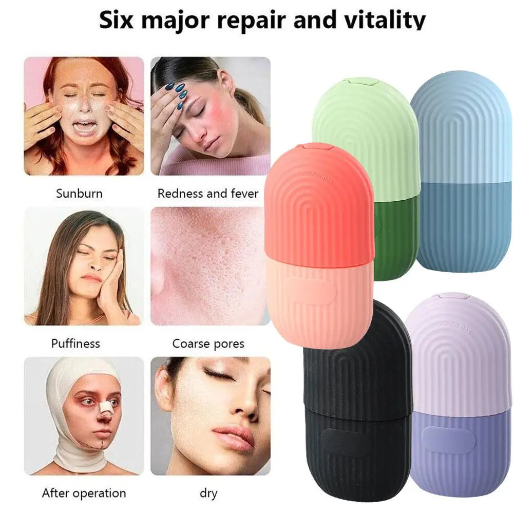 Silicone Ice Mold for Face Beauty Facial Ice Cube Mold Ice Roller for Face and Eye Icing Gua Sha Face Massage Skin Care Tool
