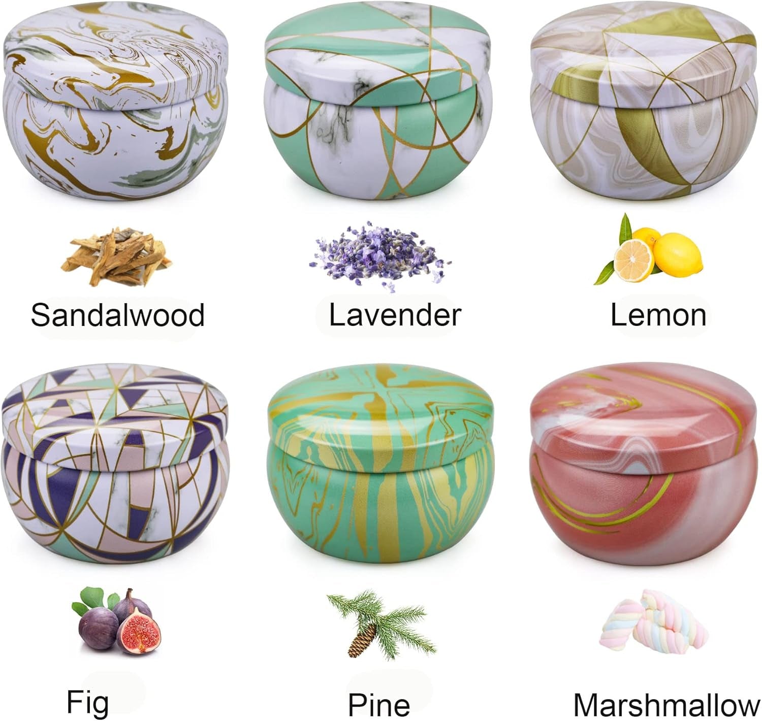 6 Pack Scented Candles Gifts for Women, 120 H Long Lasting Aromatherapy Candle Set, Soy Wax Home Tin Jar Candles for Bath, Stress Relief, Yoga, Christmas Day Gifts+1