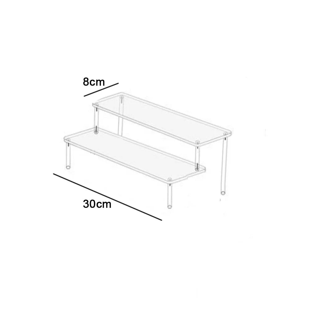 1-4 Tier Acrylic Display Stand Durable Display Rack for Cupcake Perfume Doll Transparent Trapezoidal Blind Box Storage Shelf