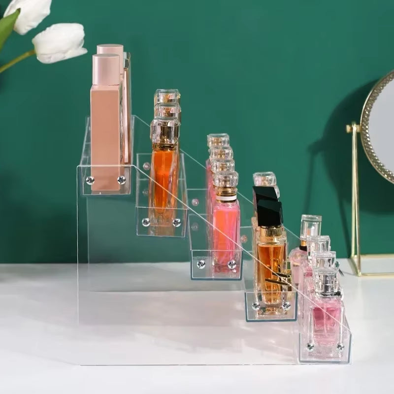 Transparent Acrylic Perfume Display Rack Multi-Layer Nail Polish Storage Rack Ladder Desktop Toy Display Rack Shop Display Tool