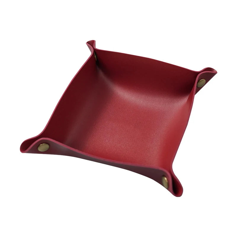 Storage Box PU Leather Storage Trays Home Decorative Trays for Key Wallet Makeup Desktop Storage Box Trays Decor Creative New