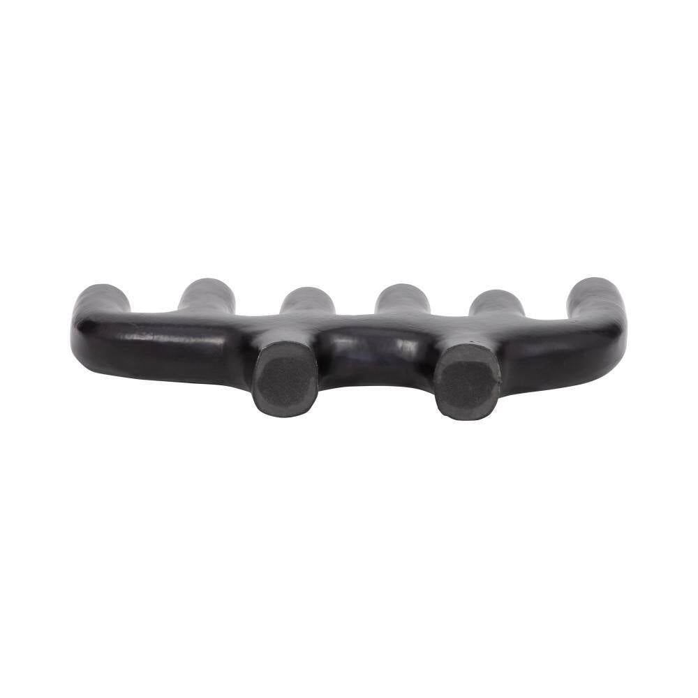 Black 7 In. Metal Modern Solid Oblong 6 Taper Candle Holder