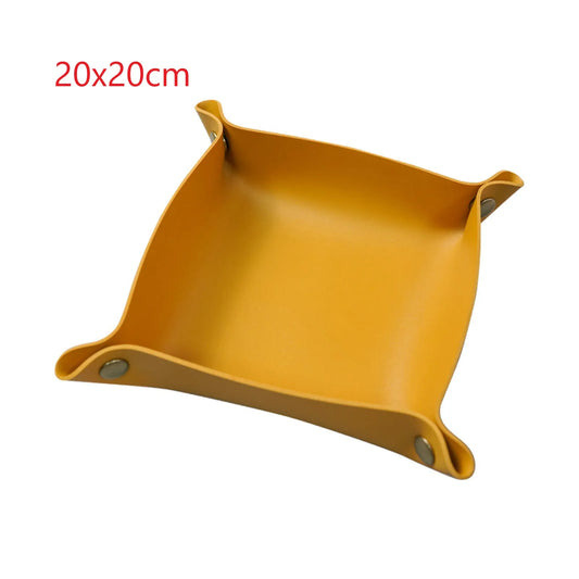 Storage Box PU Leather Storage Trays Home Decorative Trays for Key Wallet Makeup Desktop Storage Box Trays Decor Creative New