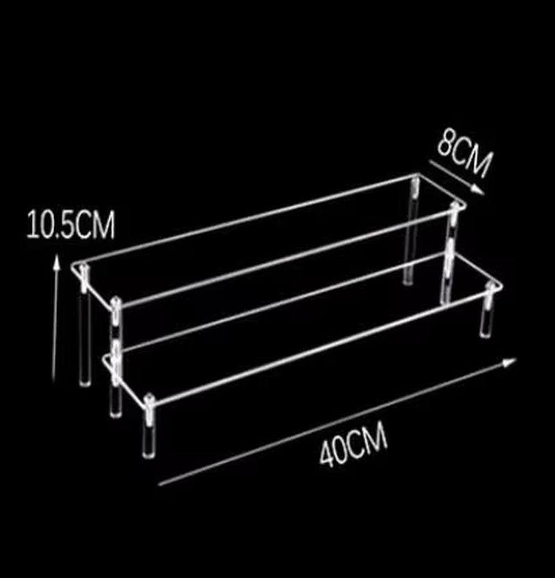 1-4 Tier Acrylic Display Stand Durable Display Rack for Cupcake Perfume Doll Transparent Trapezoidal Blind Box Storage Shelf
