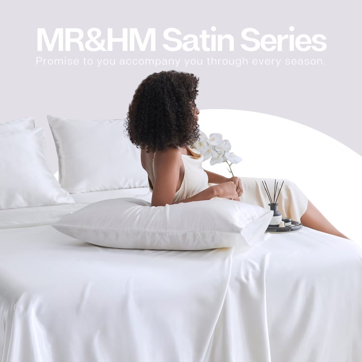 Satin Pillow Case, 2 Pack Satin King Silky Pillowcase for Hair and Skin, Satin Pillowcase Set of 2, 20X40, White
