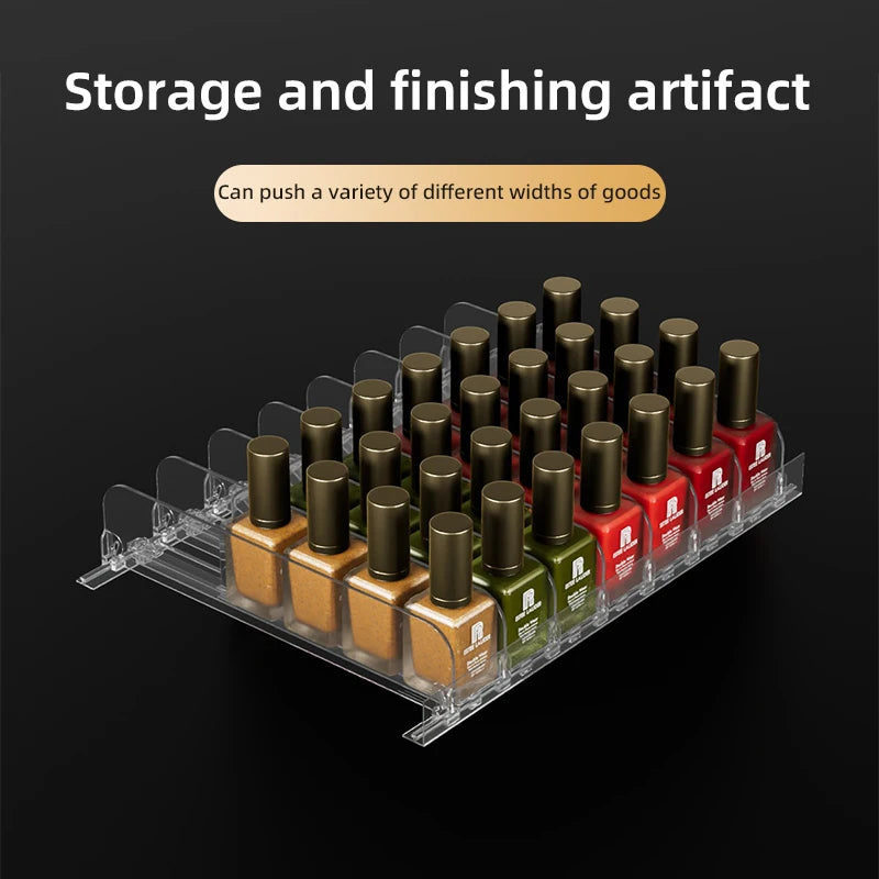 19Mm Supermarket Automatic Shelf Pusher Propeller Countertop Small Lipstick Nail Polish Perfume Classified Display Storage Rack