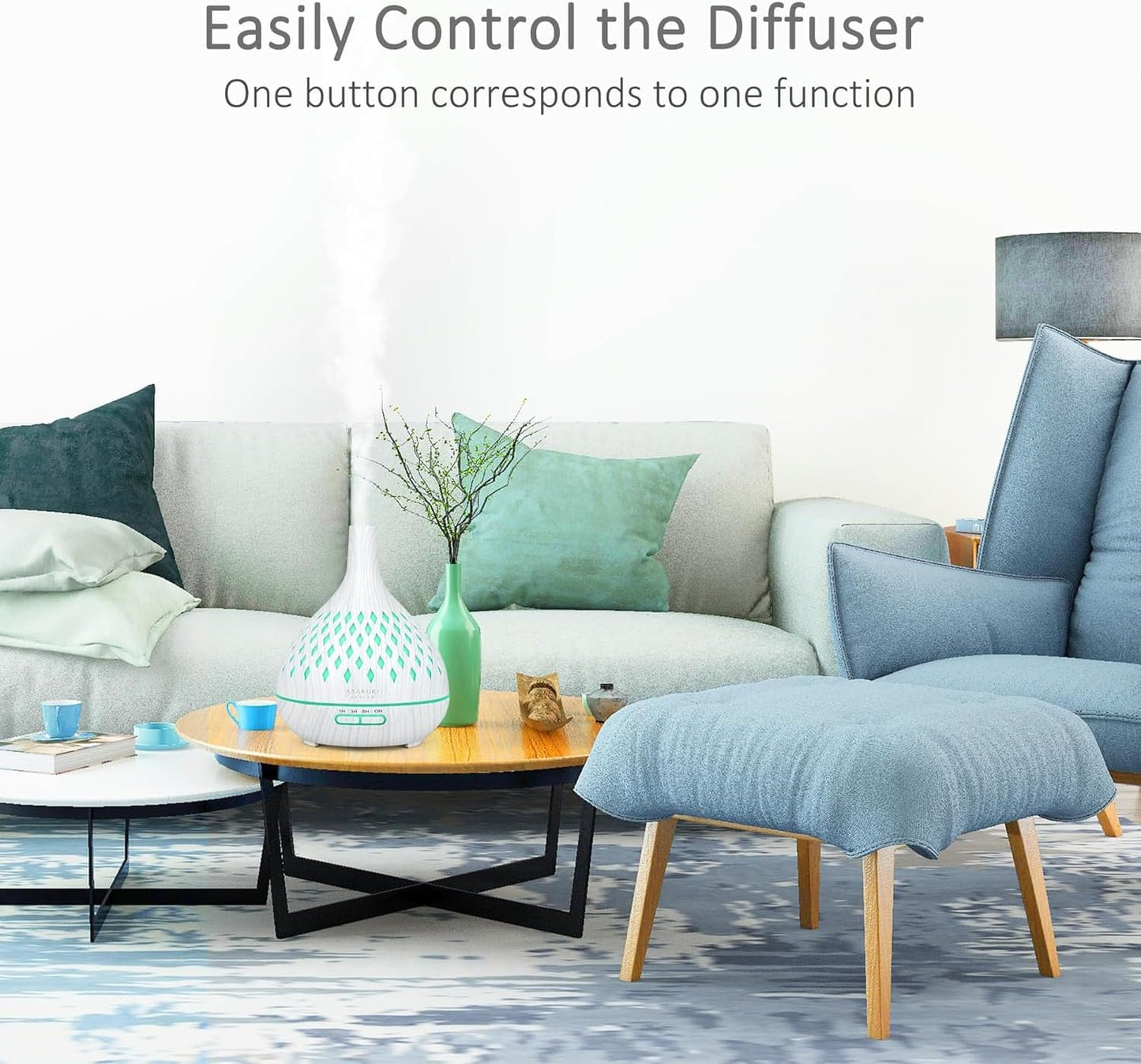 400Ml Essential Oil Diffuser with Remote Control, Aromatherapy Oil Diffuser with Cool Mist, Waterless Auto Shut-Off Humidifier and 7 Color LED Night Lights for Home Baby Office