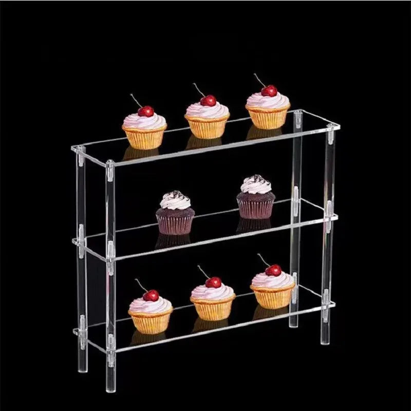 Vertical Acrylic Display Riser,Perfume Stand Organizer,Clear Display Shelf for Cosmetics,Cupcake,Action Figures,Pop Mart Dolls