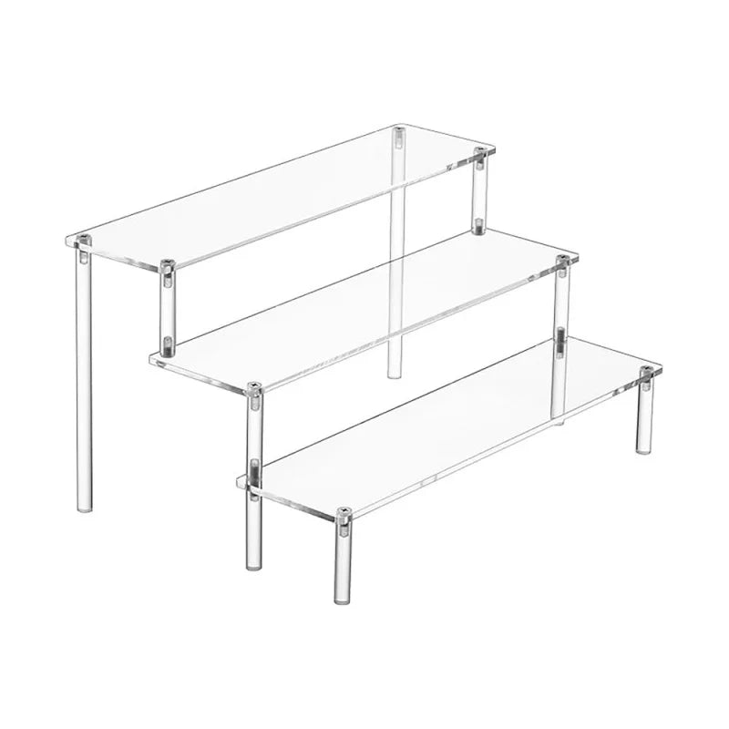 Large Acrylic Display Risers, Perfume Stand Organizer, Clear Acrylic Shelf Risers for Display Stands for Food, Tabletop Use