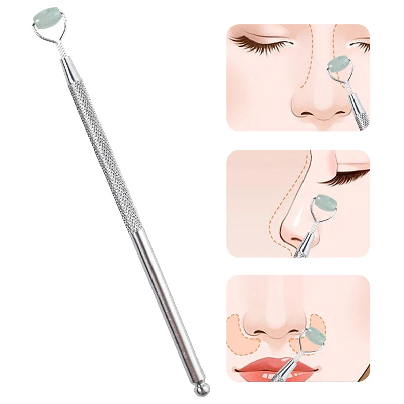 Eye anti Wrinkle Natural Jade Roller Guasha Skin Scraper Facial Set Stone Firming Face Anti-Aging Puffy Eyes Massager