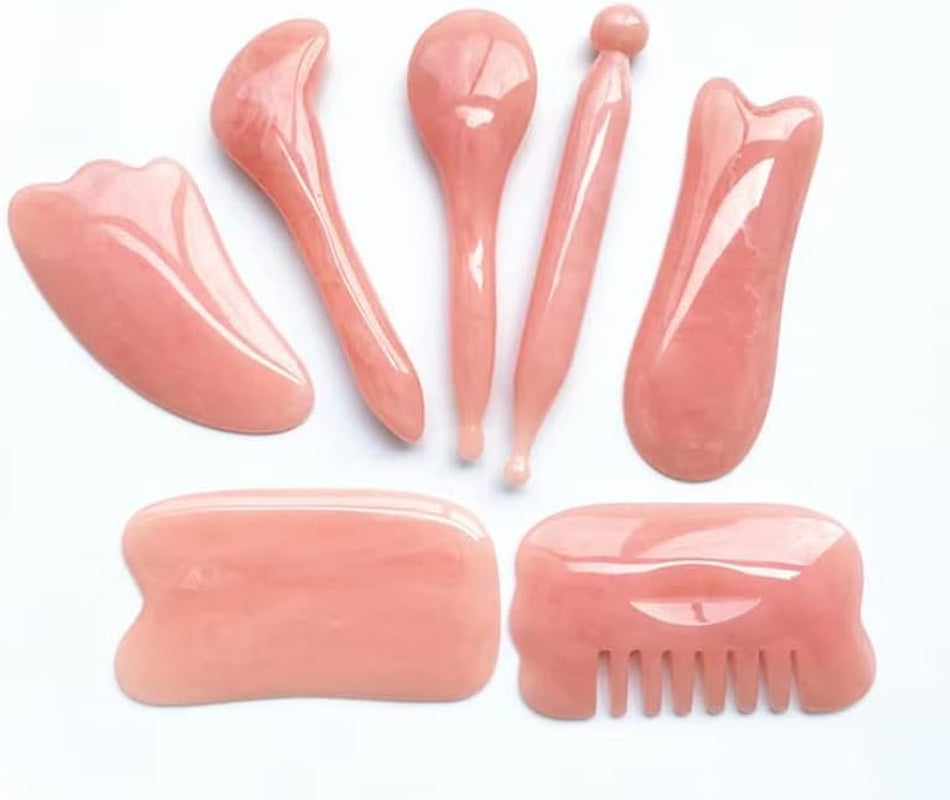 Gua Sha Facial Tools,7 Pcs Gua Sha Massage Tool,Guasha Board for SPA Acupuncture Therapy Trigger Point Treatment ，Can Be Used on Every Part of the Body