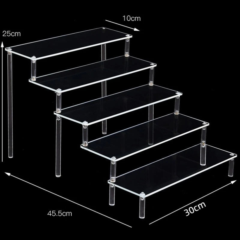 Acrylic Ladder Rack 1-5 Layer Ladder-Shaped Rack Blind Box Dessert Cake Storage Display Rack Perfume Jewelry Riser Display Rack