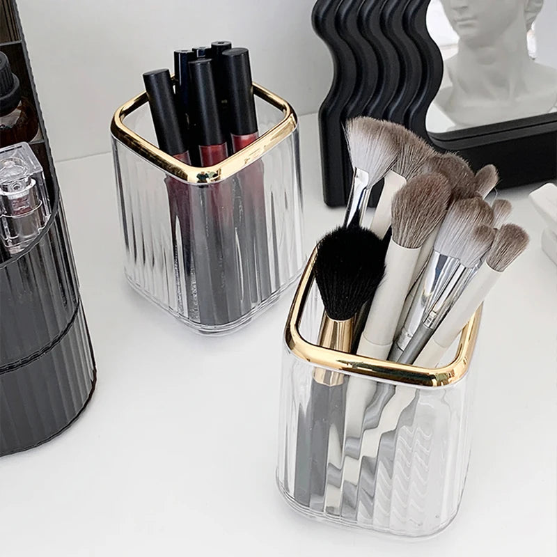 Luxury Makeup Organizers Desktop Cosmetic Brush Storage Box Office Pen Case Make up Brushes Organizer Lipstick Sundries Holder-