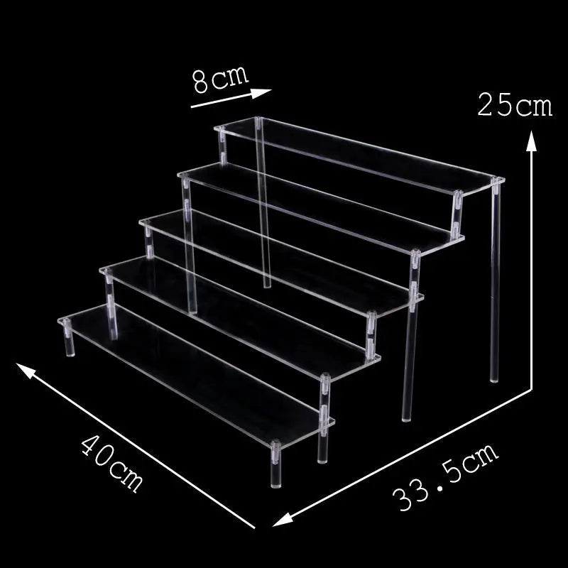 Acrylic Ladder Rack 1-5 Layer Ladder-Shaped Rack Blind Box Dessert Cake Storage Display Rack Perfume Jewelry Riser Display Rack