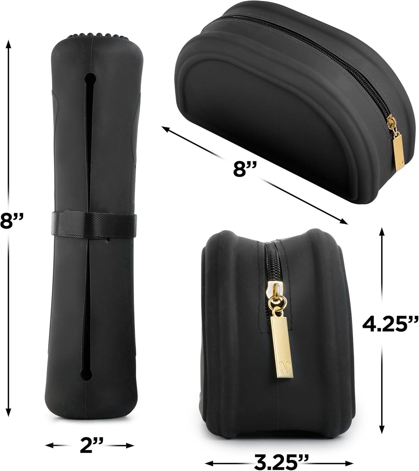 Silicone Makeup Bag Set - Waterproof Cosmetic Organizer, Skincare Travel Essentials