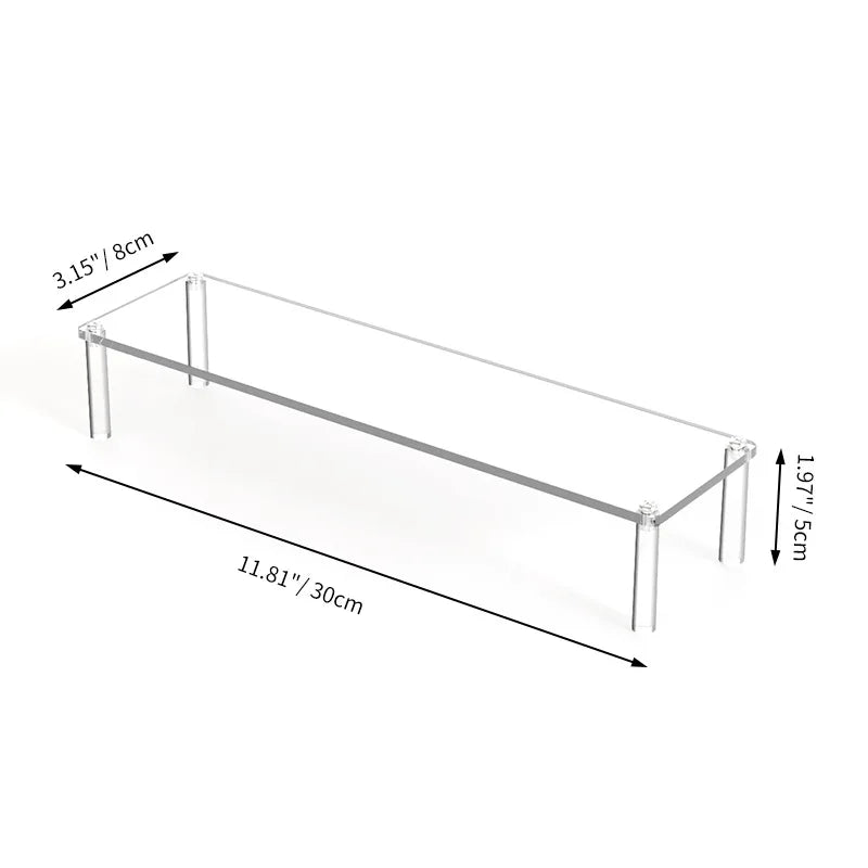 1-4Layer Acrylic Display Stand Durable Display Rack for Cupcake Perfume Doll Transparent Trapezoidal Blind Box Storage Shelf