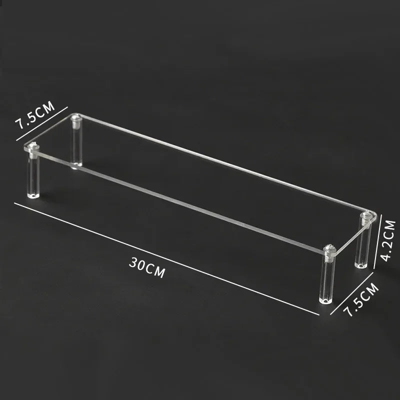 1-4 Layers Acrylic Display Stand Durable Display Rack for Cupcake Perfume Doll Transparent Trapezoidal Blind Boxes Storage Shelf
