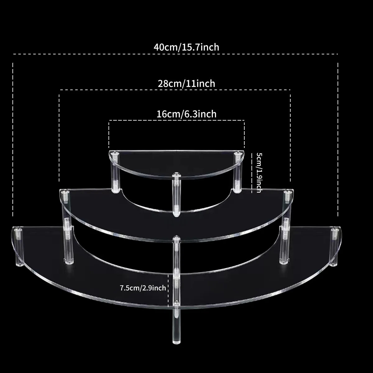 Clear Acrylic Display Stand for Anime Figures Cupcake Shelf Organizer Desserts Holder Jewels Display Risers Stand Perfume Stand
