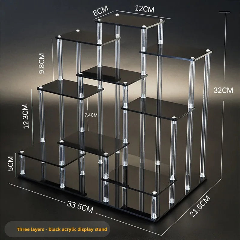 Acrylic Transparent Display Rack Multi Layer Teapot Handmade Toy Car Model Perfume Shelf Dessert Ladder Display Storage Holders