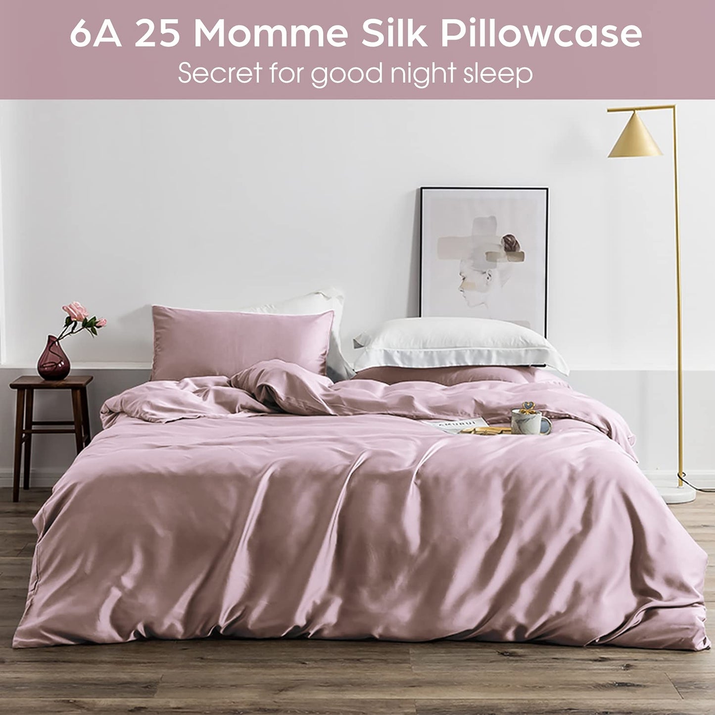 Silk Pillowcase for Hair and Skin 2 Pack 100% Mulberry Silk Pillowcase 25 Momme.