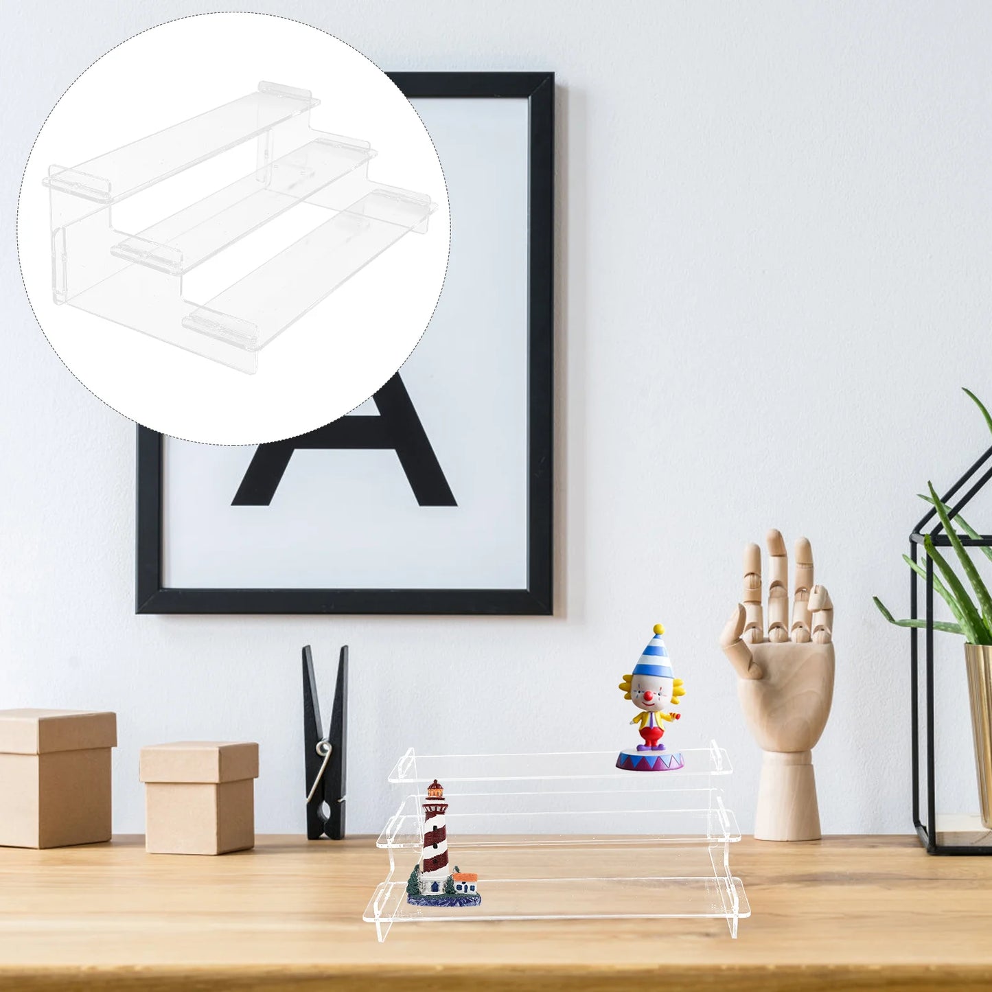Transparent Ladder Display Rack Cake Stand Perfume Acrylic Figurine Holder Bracelet Necklace Stairs Exhibitor Figures