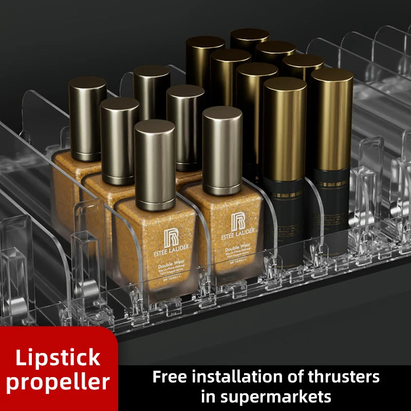 19Mm Supermarket Automatic Shelf Pusher Propeller Countertop Small Lipstick Nail Polish Perfume Classified Display Storage Rack