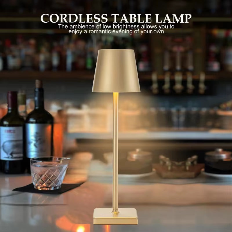 3 Color Temperature LED Eye Protection Table Lamp Stepless Dimming Touch Control Rechargeable Batter for Living Room Dining Room