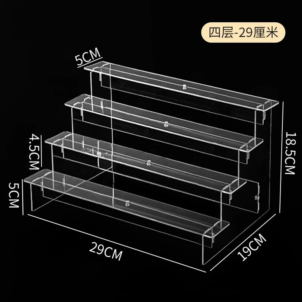 Clear Display Stand Figures Holder Blind Box Storage Perfume Cupcake Storage Shelf Organizer Jewellery Cosmetics Display Rack