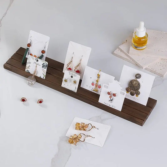 Solid Wood Stepped Jewelry Display Rack Household Bedroom Cosmetics Perfume Storage Living Room Doll Car Model Display Rack
