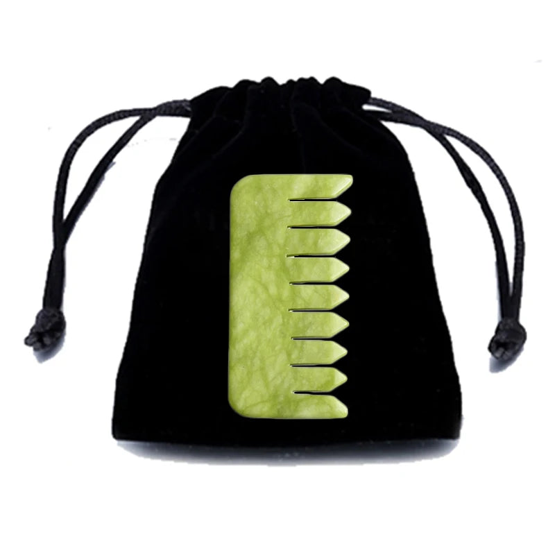 Natural Gua Sha Jade Stone for Face Guasha Massage Tools Body Acupuncture Stick Beauty Gouache Scraper with Black Velvet Bag