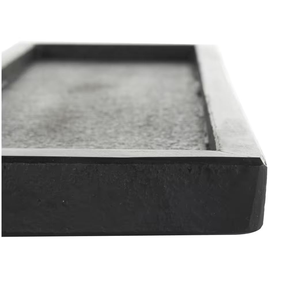 Black Marble Minimalistic Slim Textured Decorative Tray (Set of 2)