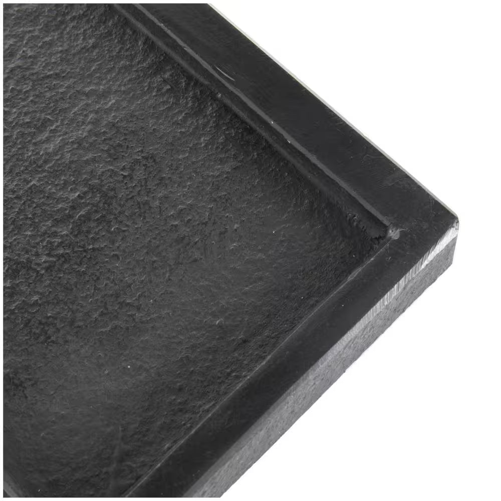 Black Marble Minimalistic Slim Textured Decorative Tray (Set of 2)