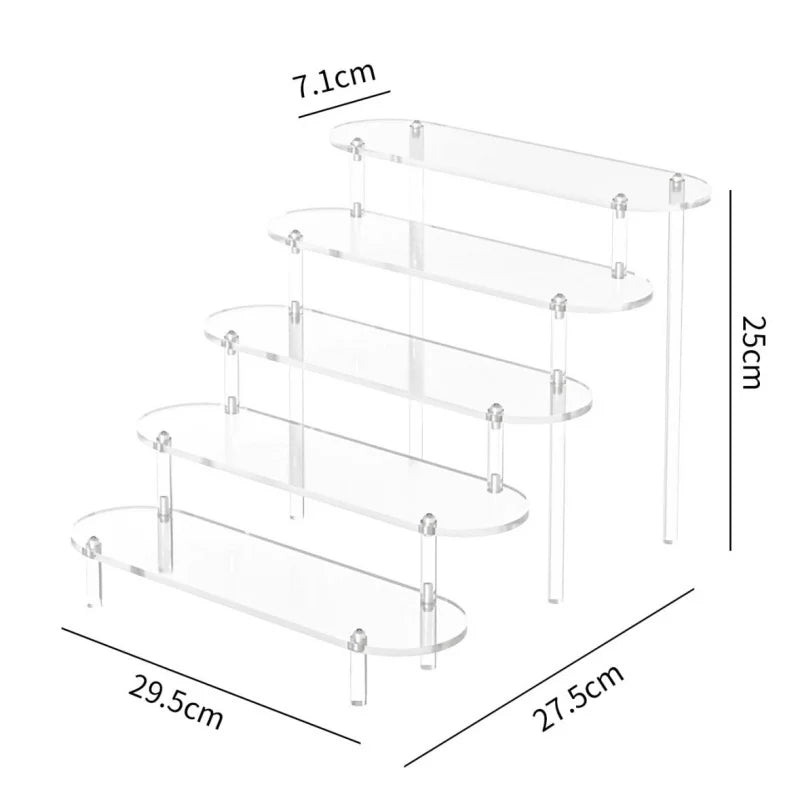 Clear Acrylic Display Stand for Anime Figures Cupcake Shelf Organizer Desserts Holder Jewels Display Risers Stand Perfume Stand