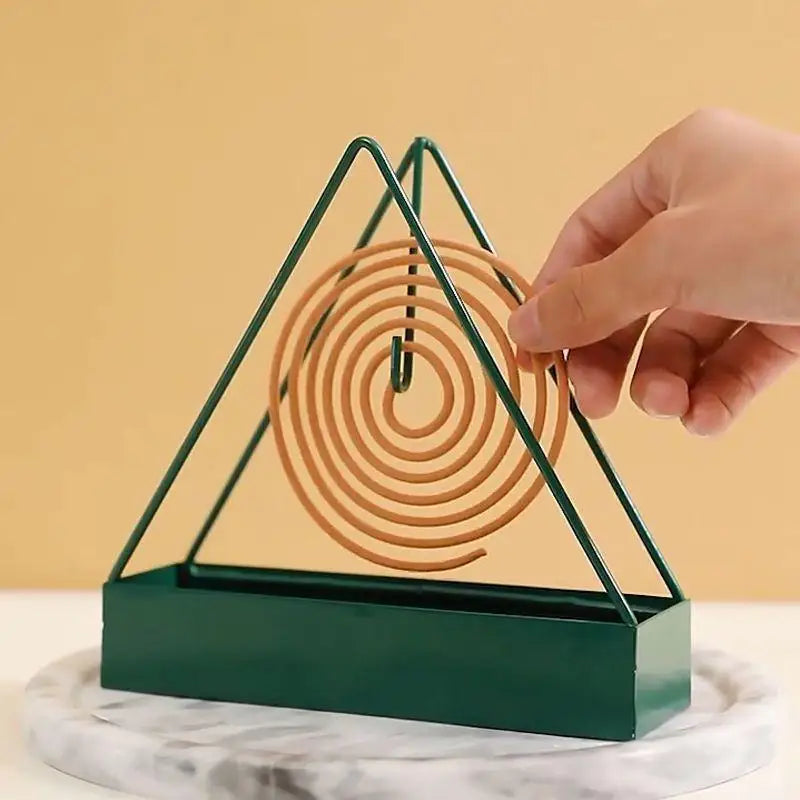 Modern Iron Mosquito Coil Holder Tri Stand Incense Burner for Outdoor Patio Bedroom
