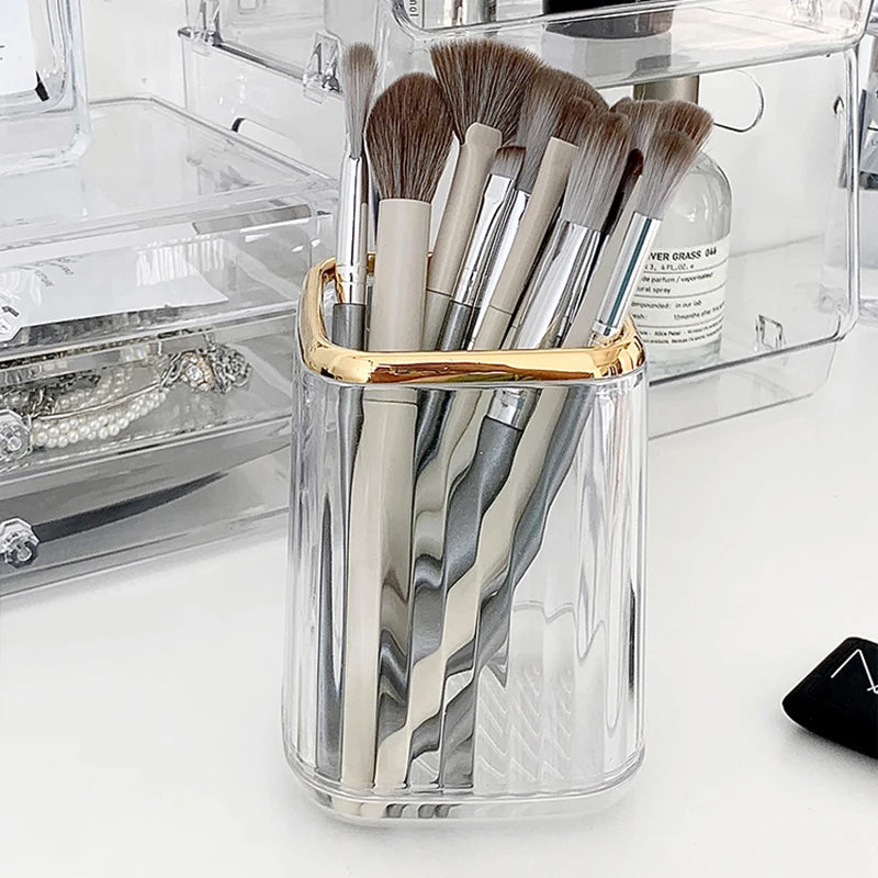 Luxury Makeup Organizers Desktop Cosmetic Brush Storage Box Office Pen Case Make up Brushes Organizer Lipstick Sundries Holder-