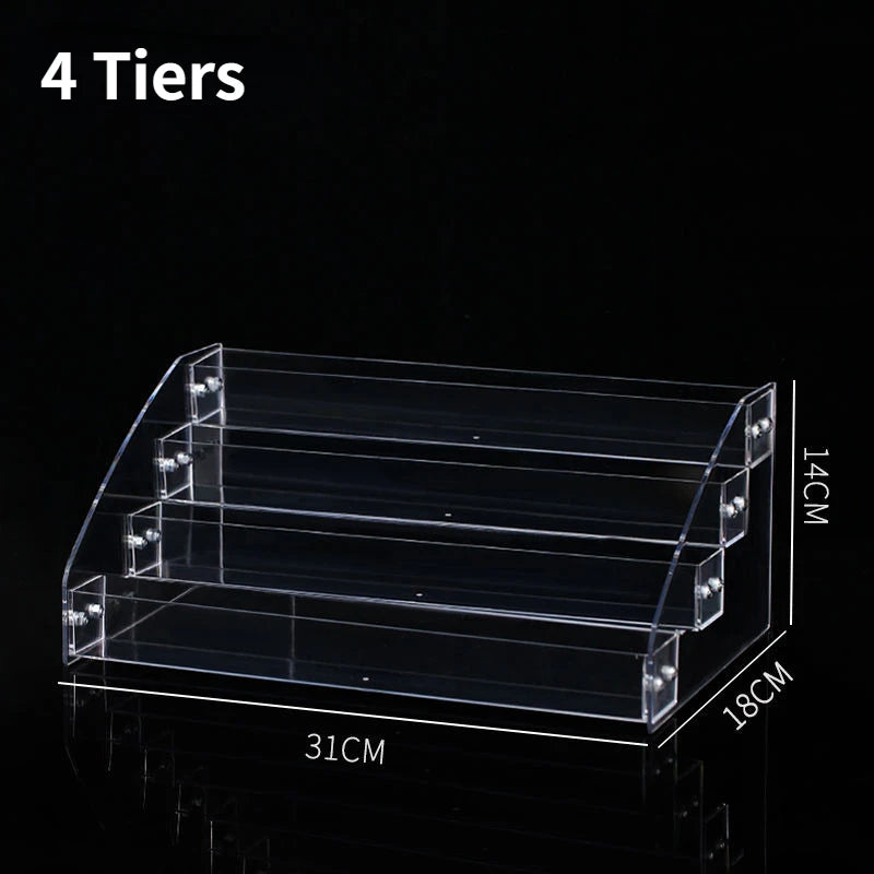 Acrylic Display Rack Nail Polish Storage Box Transparent Ladder Perfume Stand Holder Makeup Organizer Toy Shelf Desktop Shelf