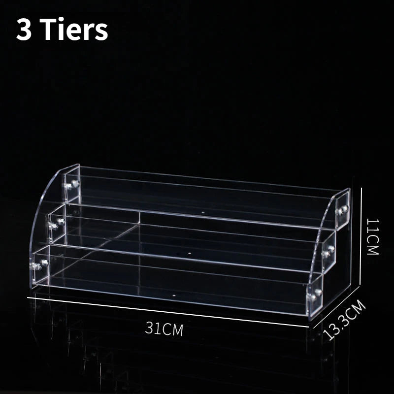 Acrylic Display Rack Nail Polish Storage Box Transparent Ladder Perfume Stand Holder Makeup Organizer Toy Shelf Desktop Shelf