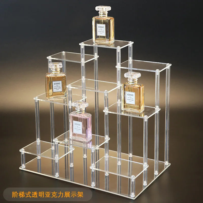 Acrylic Transparent Display Rack Multi Layer Teapot Handmade Toy Car Model Perfume Shelf Dessert Ladder Display Storage Holders