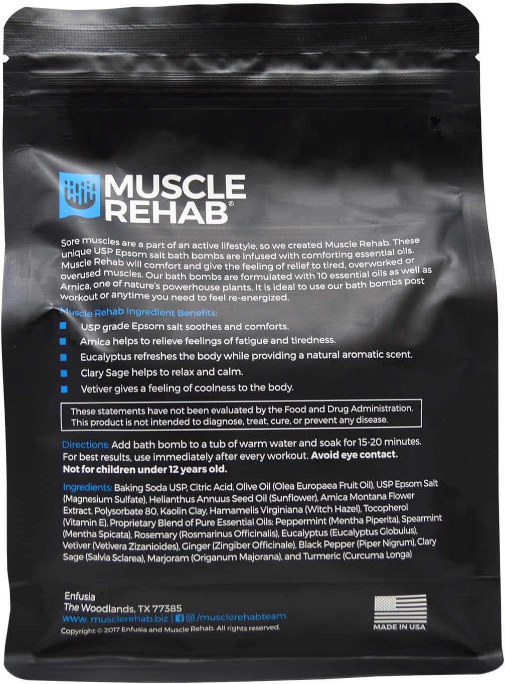 Sports Recovery  Combo Handmade Bath Bombs & Soak for Athletes & Muscle Recovery- Pure Essential Oils, Packed with Arnica, Magnesium, Minerals-, White, 45 Ounce