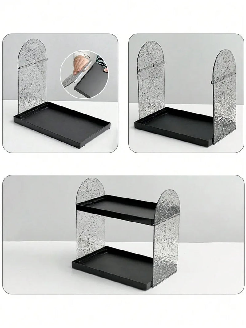 Makeup Organizer Acrylic Holder Double Layers Lipstick Holder Clear Skincare Cosmetic Storage Box Desktop Display Rack Decor