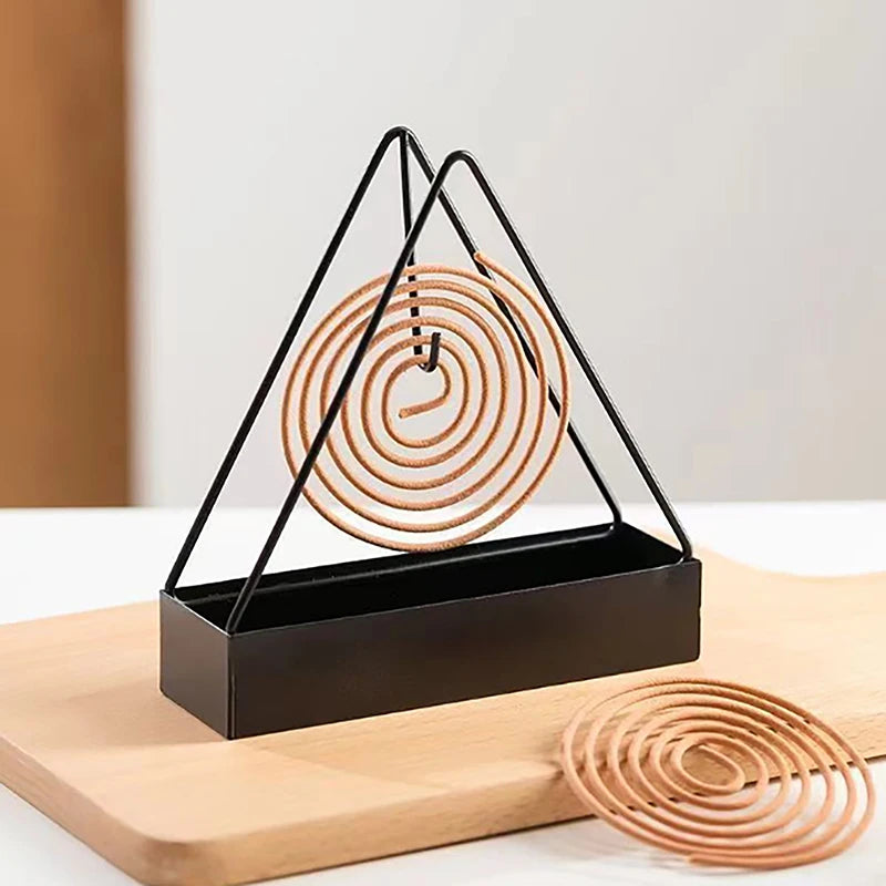 Modern Iron Mosquito Coil Holder Tri Stand Incense Burner for Outdoor Patio Bedroom